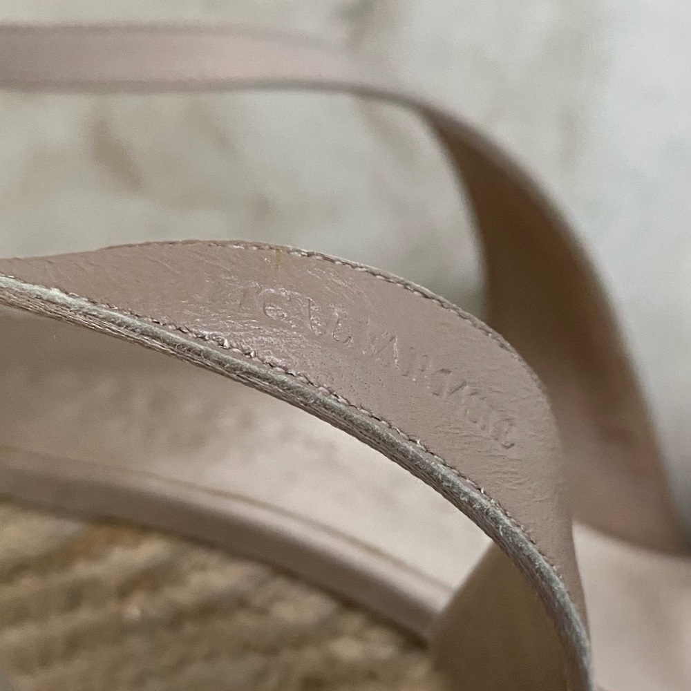 Burberry Made in Italy Satin Rosegold Leather Bow Espadrilles Sandals sz 9/39 - Picture 12 of 14
